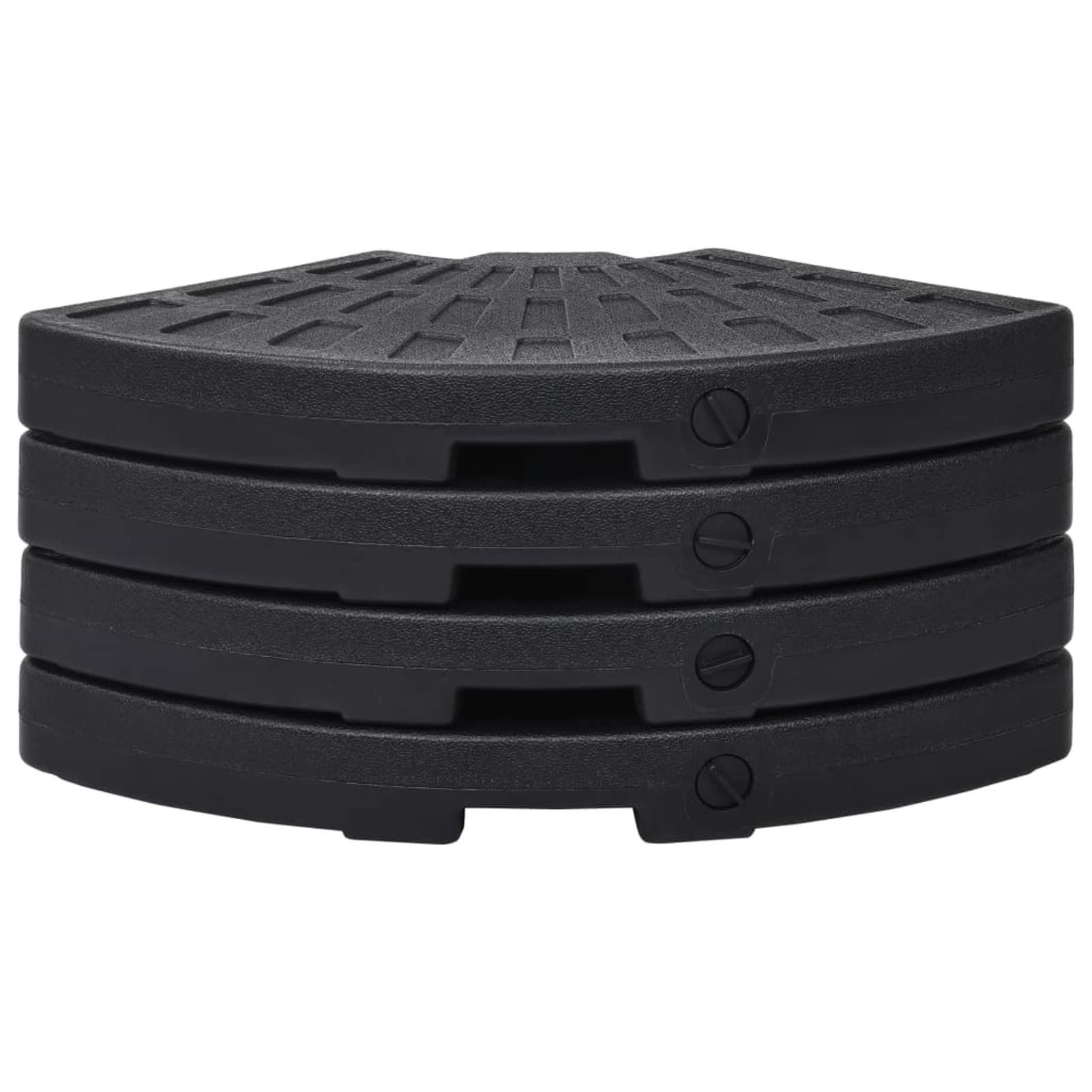 Socle de Parasol en Forme d'éventail 4 pcs Noir,Pied De Parasol,Pied De Parasol Lourd,Pied De Parasol sur roulettes