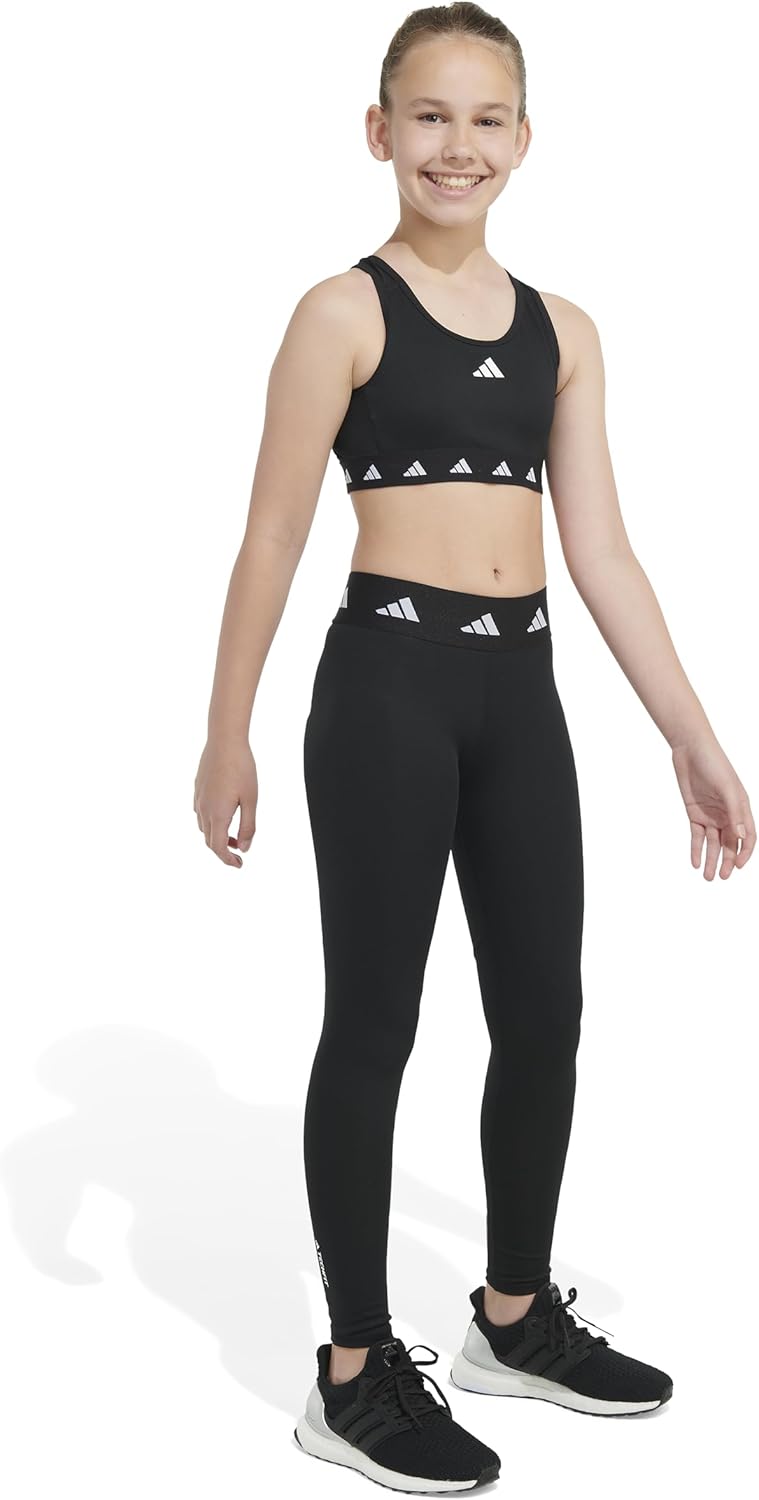 Adidas Girls Aeroready Techfit Tights Leggings - Image 6