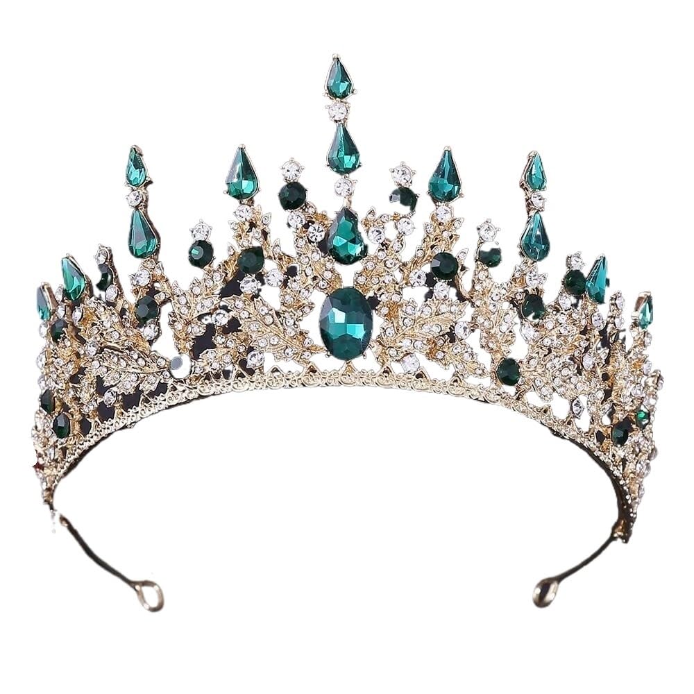 Damskie nakrycia głowy, biżuteria do włosów Diadem z koroną dla kobiet Retro BrąKryształ Diadem ślubny Korona Rhinestone Korowód Diadem Welon Tiara Opaski na głowę Ślubne akcesoria do włosów