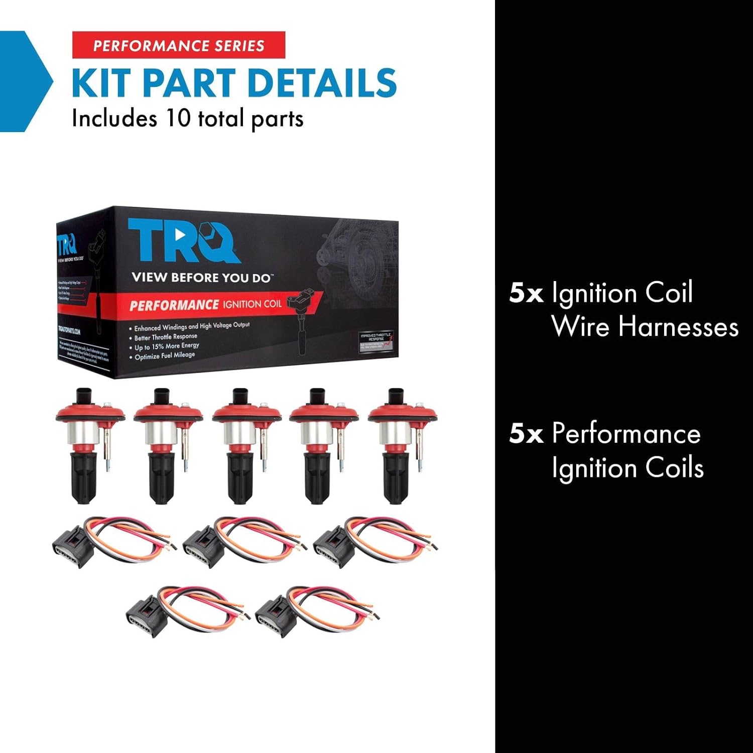 TRQ Ignition Coil Set Compatible with 2006 Hummer H3