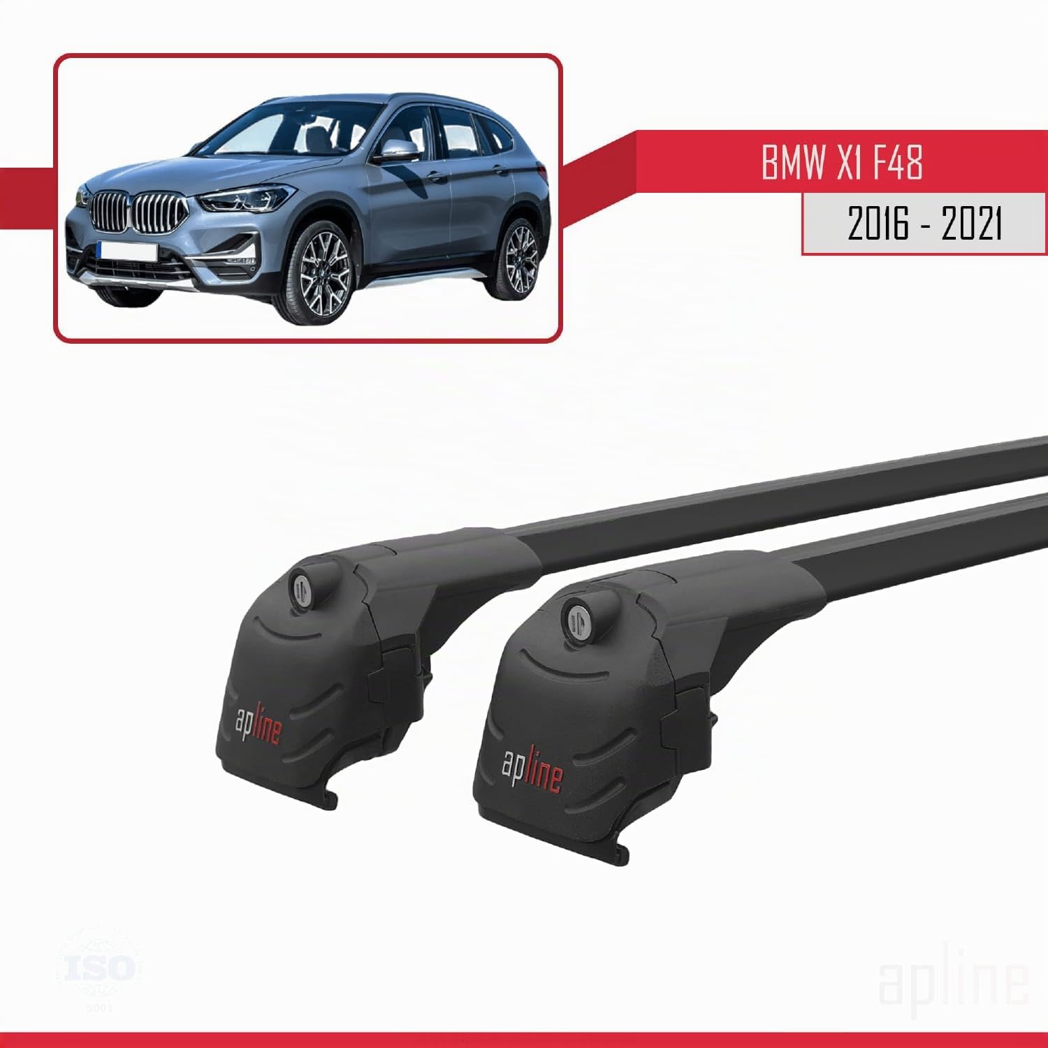 Compatibile con BMW X1 F48 2016-2022 Barre Portatutto ACE-2 Portapacchi Barre Tetto NERO