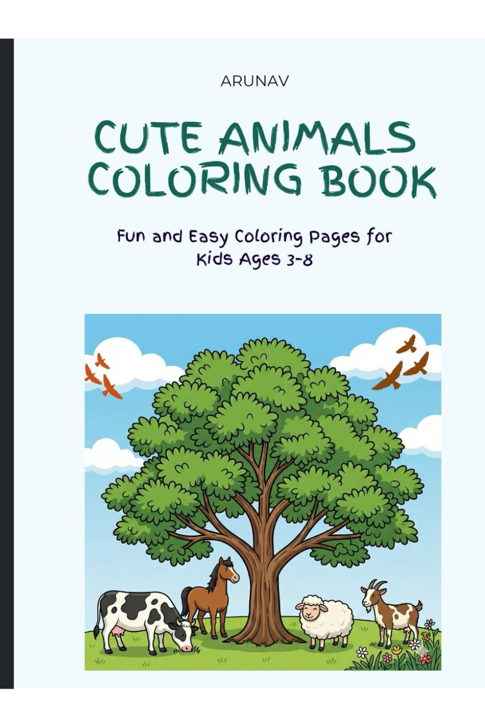 Cute Animals Coloring Book for Kids Ages 3–8