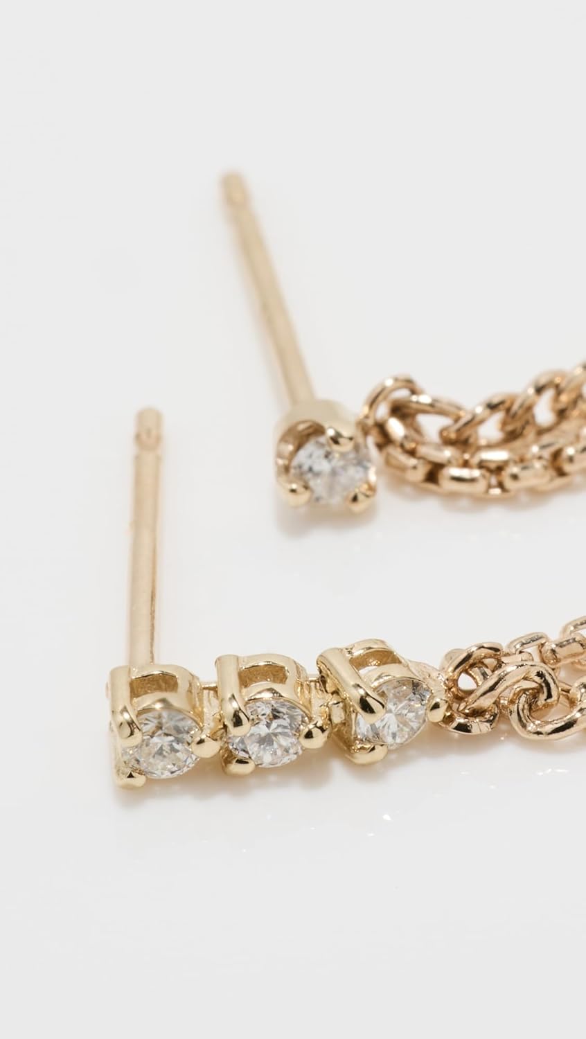 Zoe Chicco Women's 14k Gold Diamond Linked Double Stud Earrings - Image 4