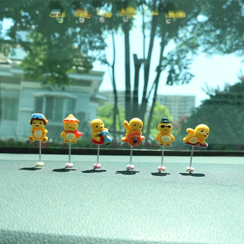 Image of YOURKARTS.COM Small Decorative Figurines Set for Car Dashboard, Desk & Home - Miniature Interior Decor Accents (Yellow Dragon Babies Set of 6)