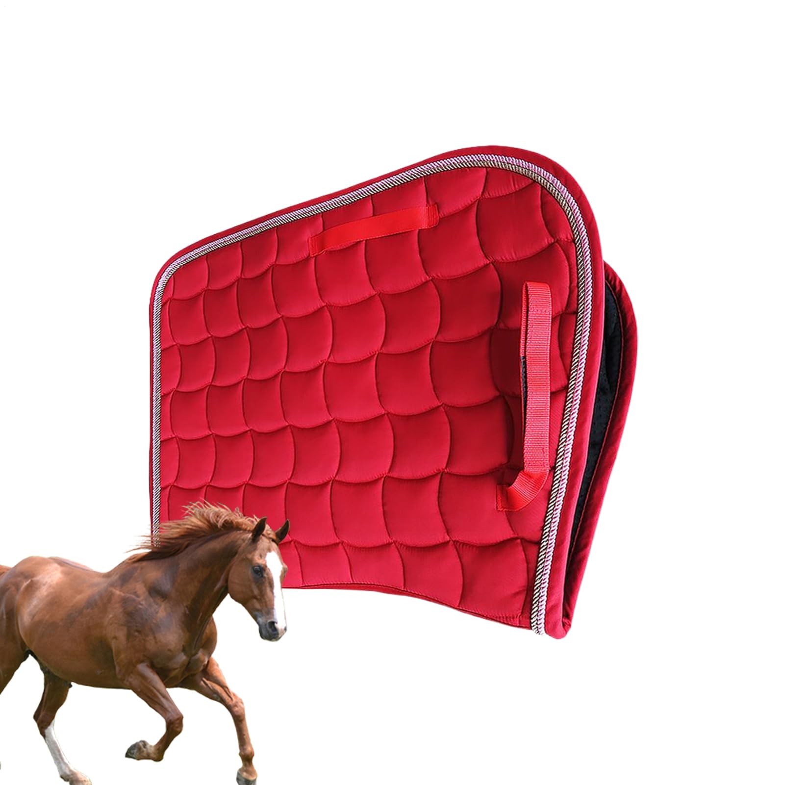 Almohadilla para caballos - Ecuestre acolchado transpirable, espuma amortiguadora, forro cómodo, competiciones de entrenamiento de conducción | Saddle Pad for Horses Western English Show Performance