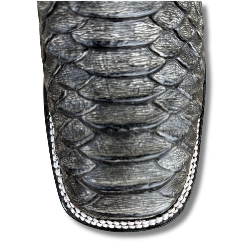 Image of Men's Alex Exotic Caiman Python Western Cowboy Boots Square Toe Pull On Tall Shaft bota de vaquero para hombre