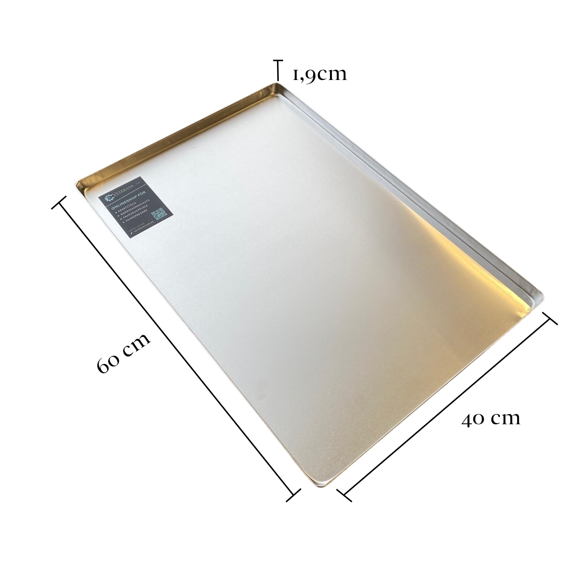 Tropfblech Ölauffangwanne - Maße: 60x40x1,9 cm - Aluminium, Silber