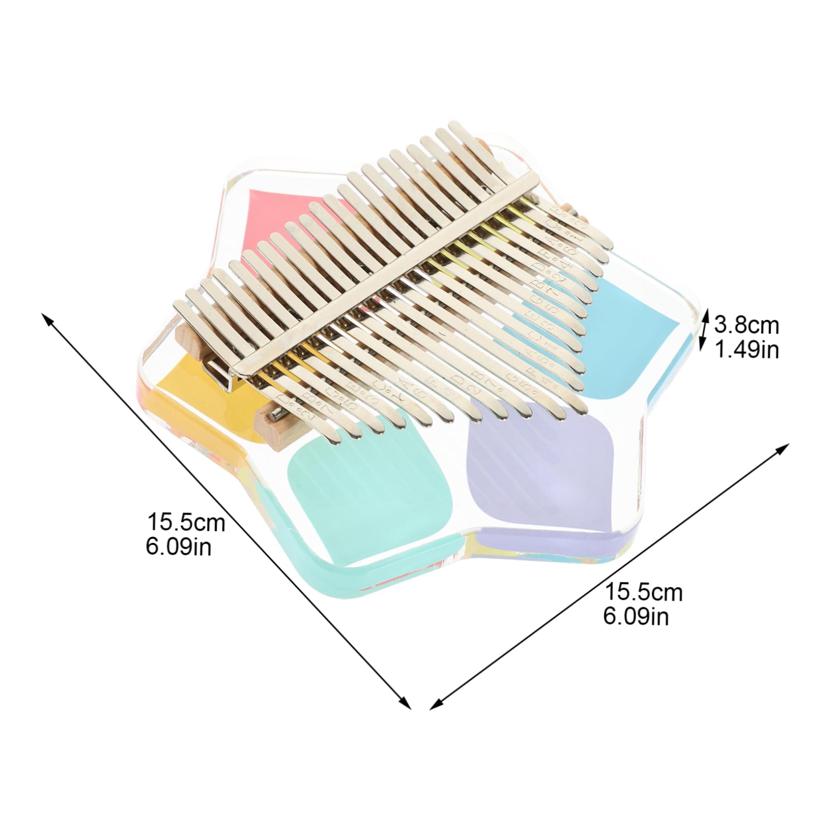 HEMOTON 21-tone Acrylic Crystal Kalimba Kit Miniature Thumb Piano for Beginners Portable Music Instrument