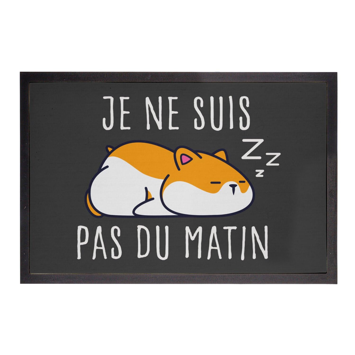 Paillasson noir hamster 60x40 cm humour animaux