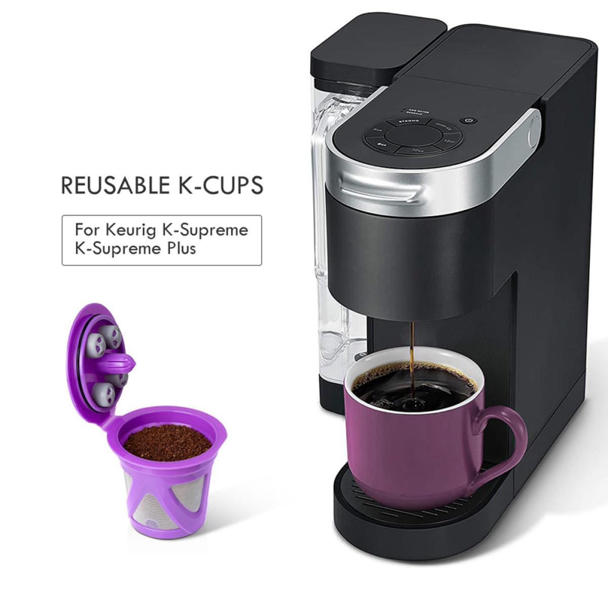 Uonlytech 12piezas De Café Rellenables Reutilizables De Inoxidable y Plástico Filtros De Café Compatibles Capacidad De Ahorra Dinero