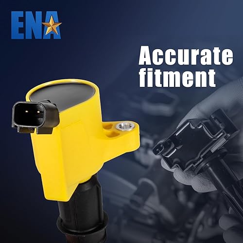Miniatura 4 de ENA Juego de 8 bobinas de encendido amarillas y bujía de platino compatibles con Lincoln Mercury Ford F150 E150 E250 Expedition Explorer Crown
