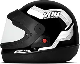 CAPACETE FECHADO PRO TORK SPORT MOTO 788 PRETO - BRANCO TAM. 60
