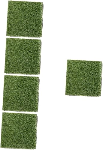 Happyyami 5 tapetes de césped falso, parche de césped sintético, tapete de césped artificial, verde falso, cuadrados de césped artificial, alfombra