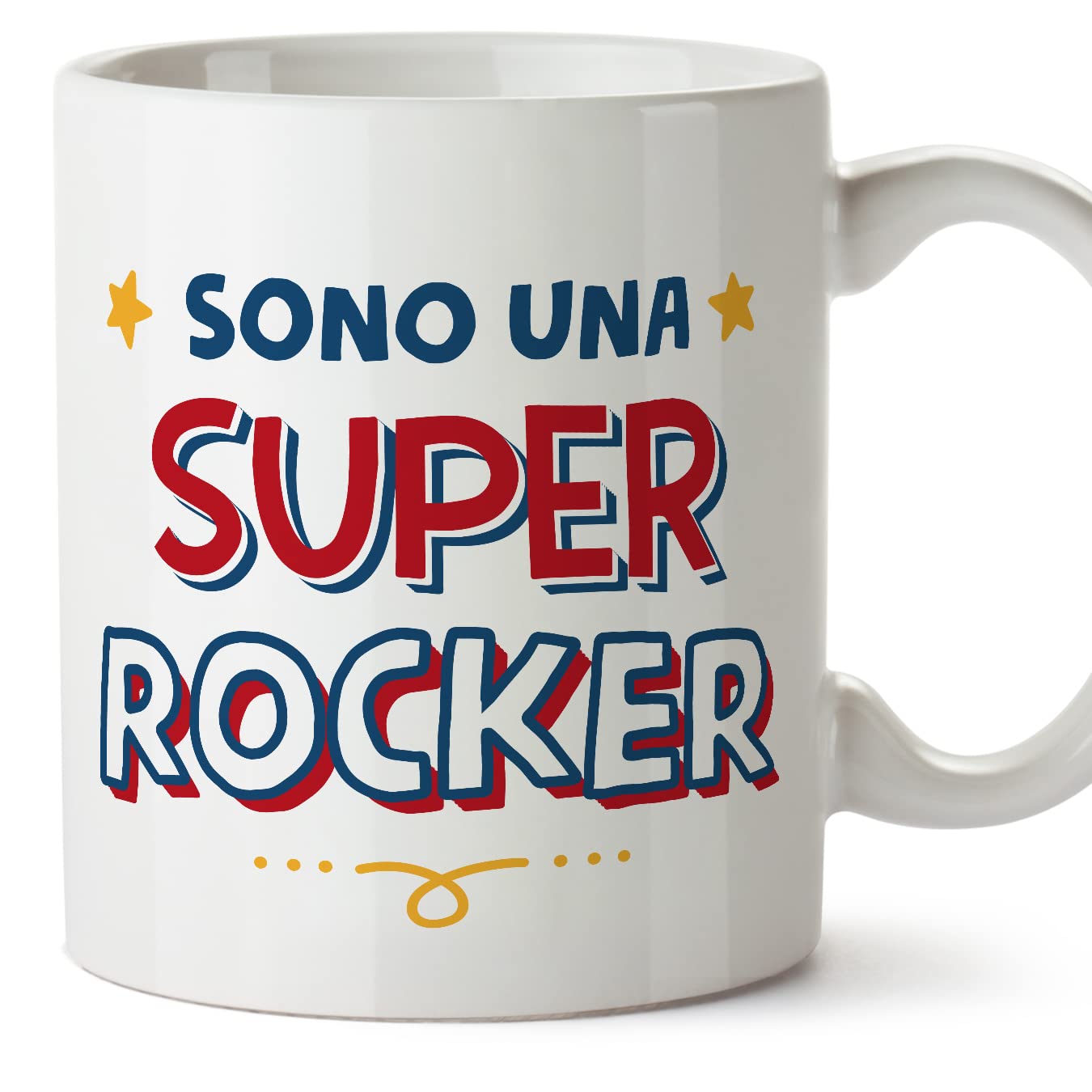 MUGFFINS Rocker Woman Mug - in Italian - Sono Super - Funny Gift for Colleagues - Ceramic 11oz Mug