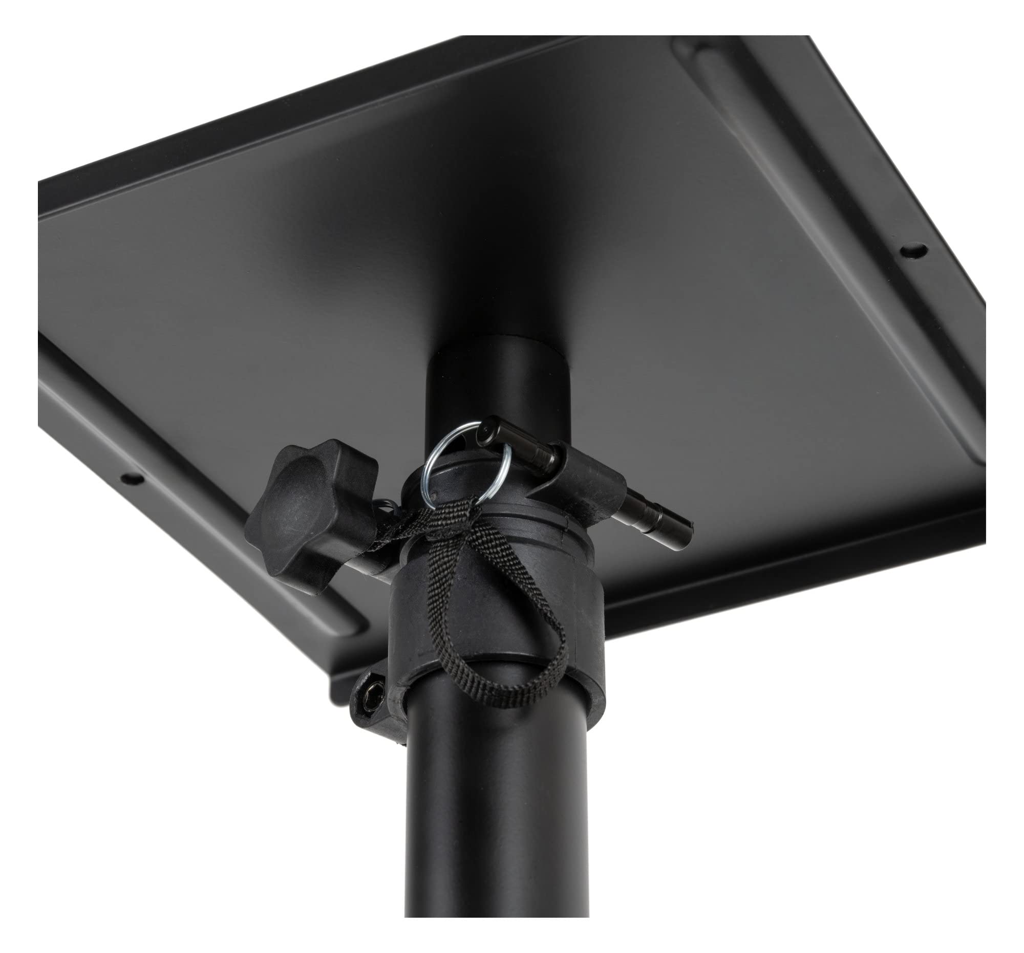 Pronomic SLS-36K BK Coppia di Supporti da Tavolo con Morsetto per Monitor da Studio - Molto Salvaspazio - Regolabile in Altezza da 24,5 cm a 41,5 cm - Piano con Fascia a Strappo - Nero