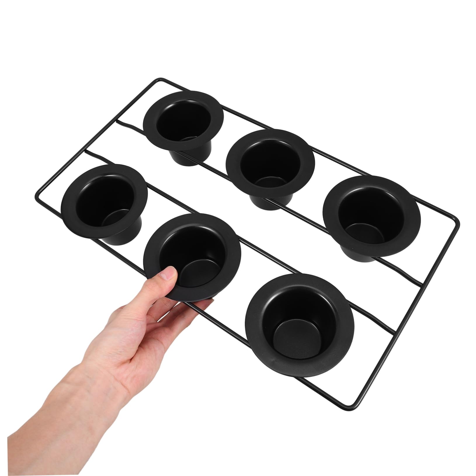 Donut Form Muffinform aus Kohlenstoffstahl mit Antihaftbeschichtung 6 Tassen Design Schwarz zum Gleichzeitigen Backen von Muffins oder Cupcakes für Besondere Anlässe und Private