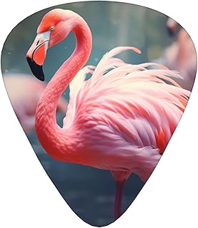 Pink Flamingo Guitar Picks 12 Pack Bass Picks with Organizer Box Guitar Plectrum Includes Thin Medium Heavy Guitar Picks Ukulele Picks for Bass Acoustic Electric Guitars