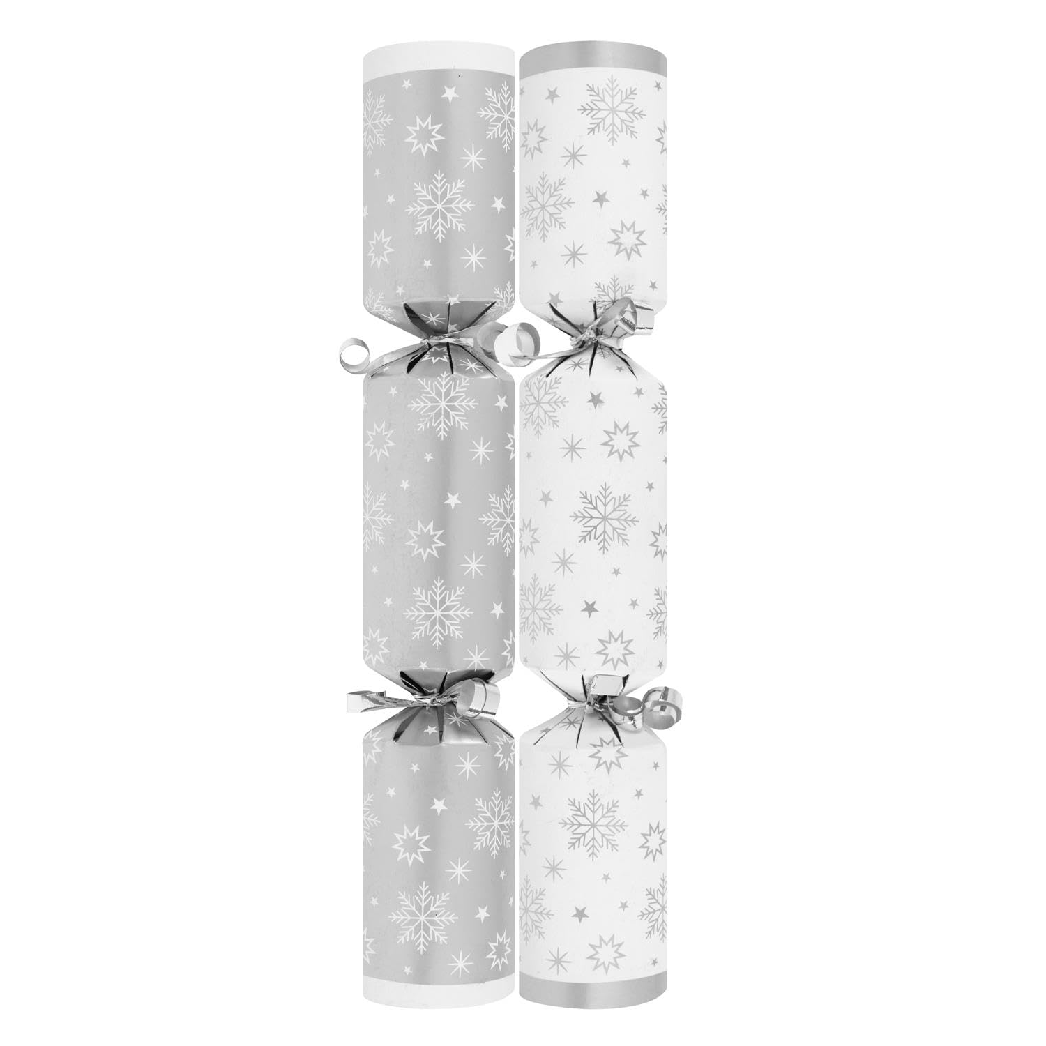 Yöl Silver Box Of 50 Christmas Crackers Bulk Catering Party Celebration 10" Xmas Restaurant School Hotel