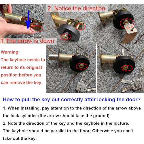 Qrity Single Zylinder Riegel Griffloses Schloss Unsichtbares Schloss Türschloss aus Holz, Moderne Türschlösser, Türriegel, Zylinderschloss, Zinklegierung, mit Schlüssel