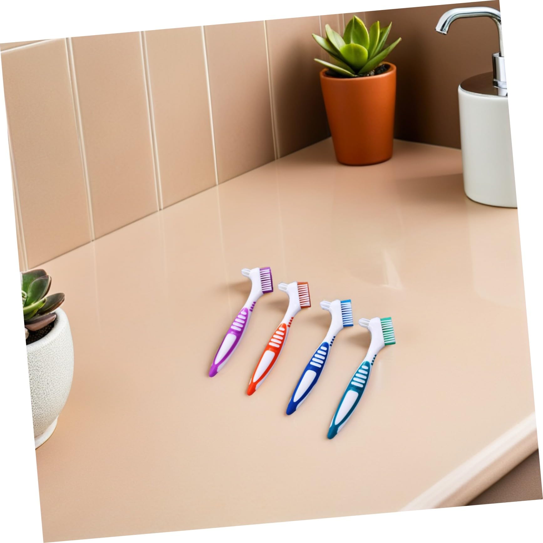 SHERCHPRY 12pezzi Spazzolino per Protesi Dentarie Multiuso Impugnatura Comoda e Setole Delicate per Pulizia Profonda di Dentiere e Apparecchi di Contenzione Kit per Anziani e Viaggi