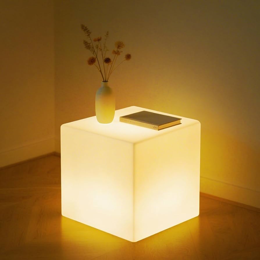 LOFTEK 16-Inch Rechargeable LED Cube Chair Light, 16 RGB