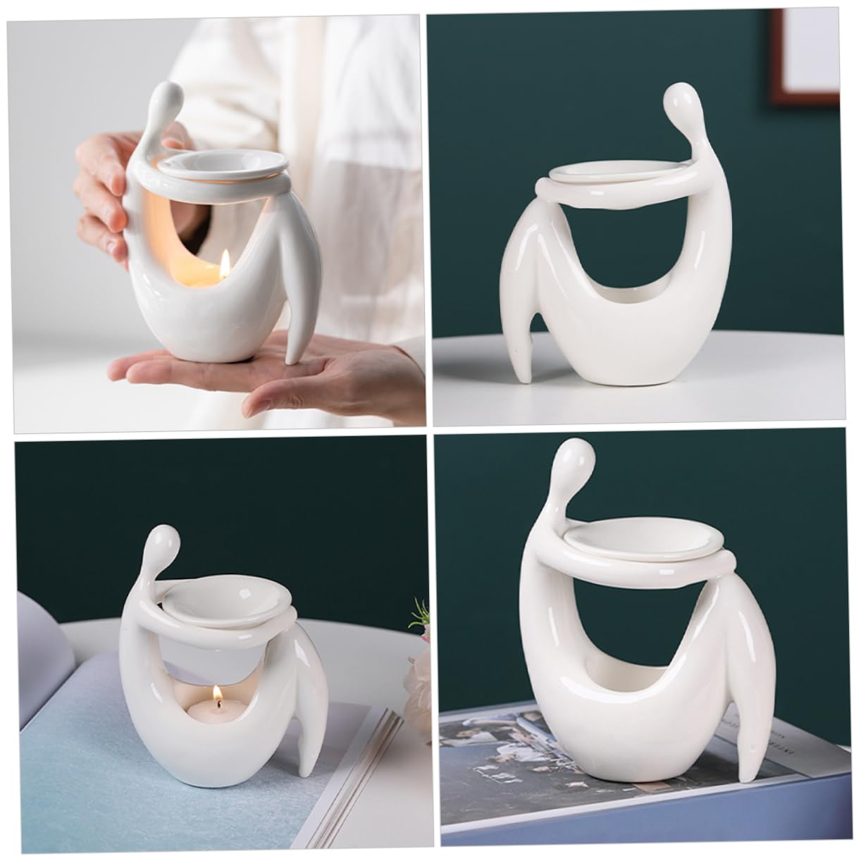 Cabilock Quemador de aromaterapia de cerámica Quemador de de Aceite Esencial Quemador de Aromas de cerámica meditacion aceites Esenciales candelero Adorable Quemador de
