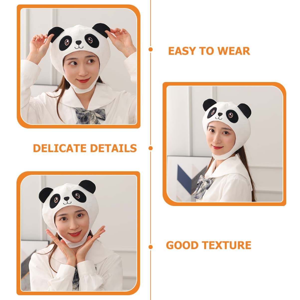 Alasum 2piezas Diadema De Peluche Diseño De Panda y Cosplay Accesorio Para Celebraciones y Fotografía Cabeza Ligera y