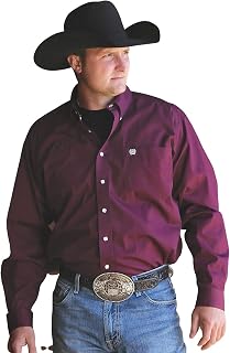 Cinch Western Shirt Mens Long Sleeve Square Button Burgundy MTW1104239