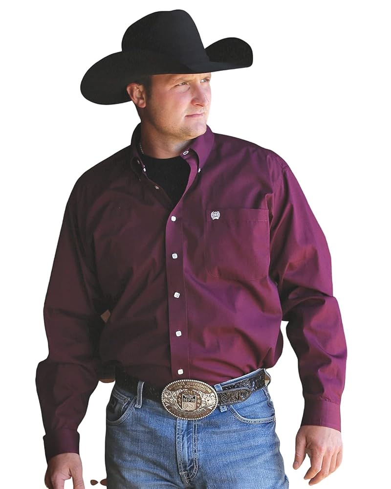 (な)いんLetters WESTERN SHIRTS ＭSIZE Amazon.com: Cinch Men's C&Zwnj;Inch Solid Burgundy Button