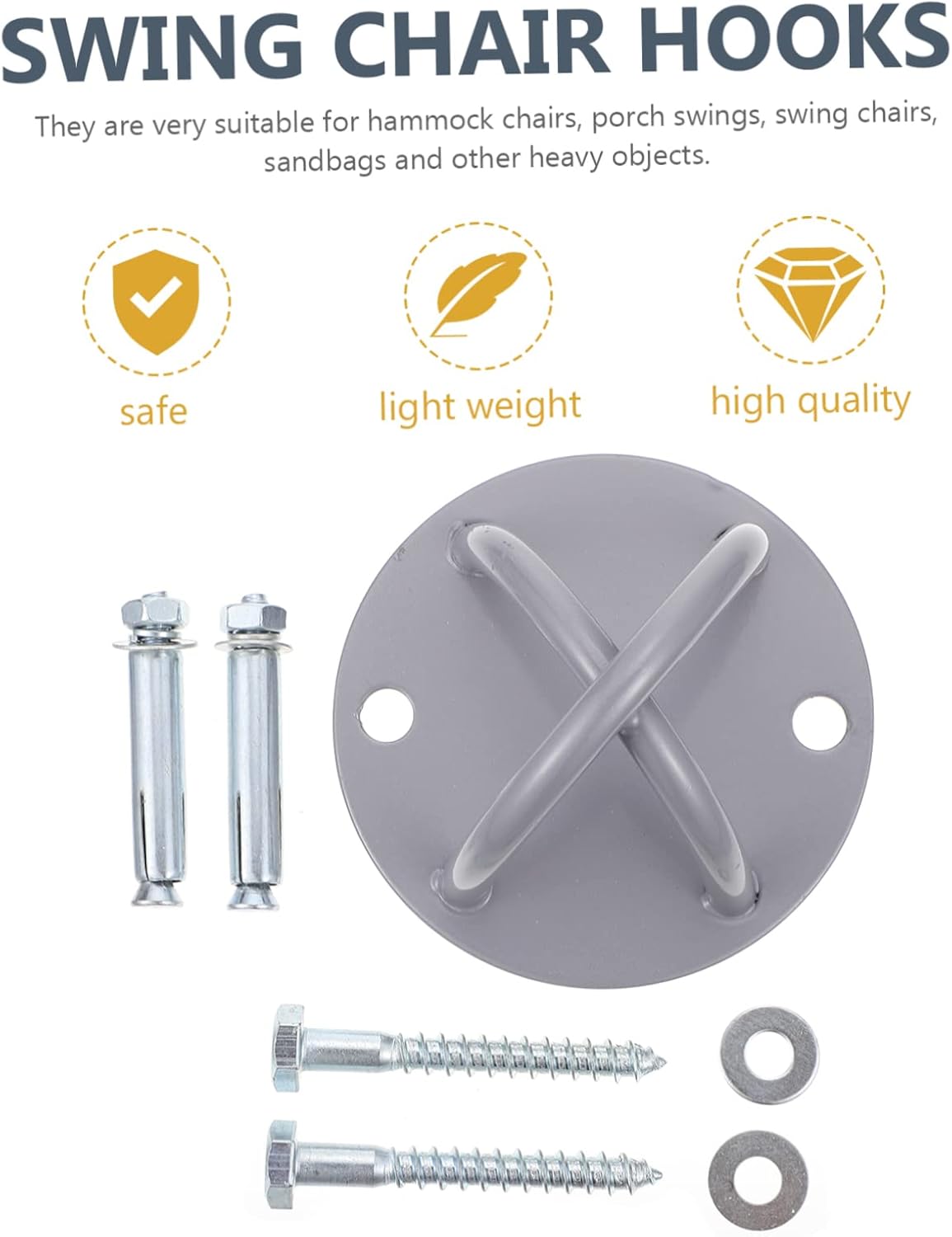 2 Sets of Fixed Buckles Aerial Fixed Plate Hammock Hanging Tray Sandbag Hook Dancing Ring