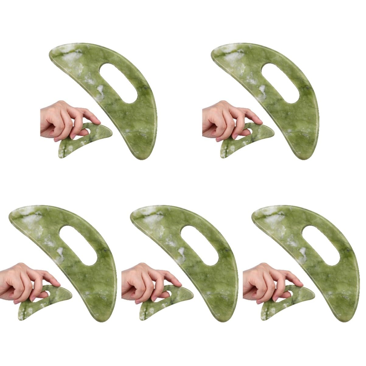 MAGICLULU 5 Piezas Tabla de raspar de jade tratamiento facial masaje facial gua sha electrico herramienta facial gua sha masajeadores faciales masajeador facial masajeador muscular Xiuyu