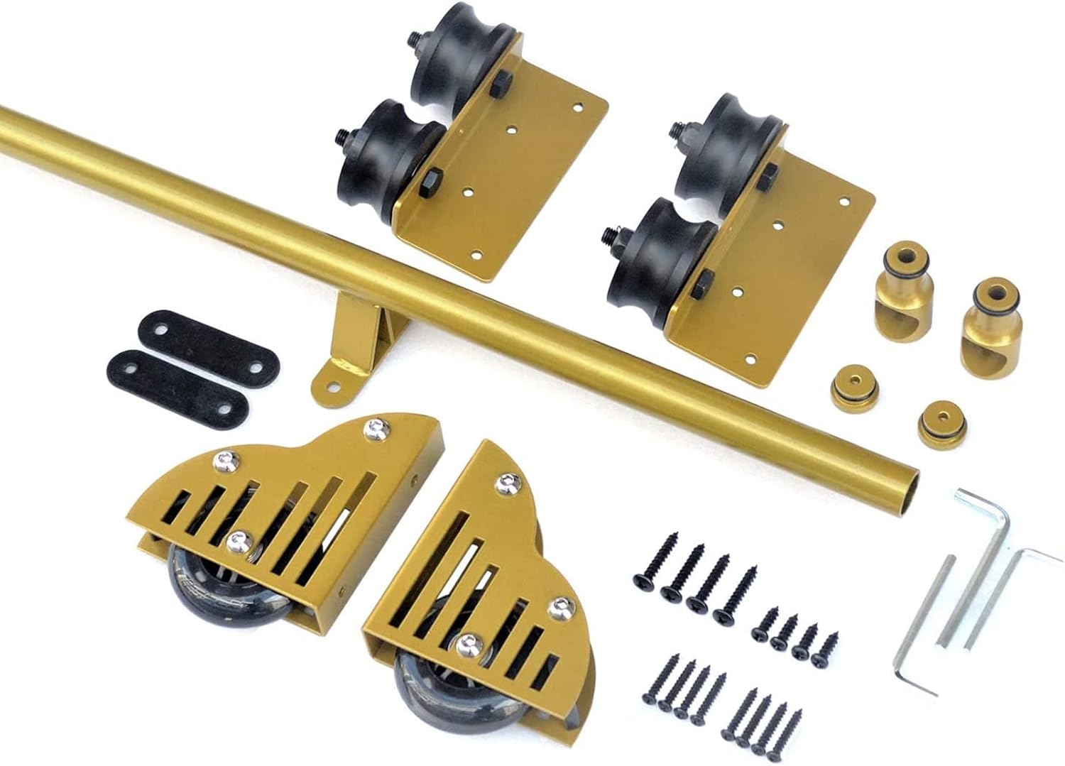 Rolling Ladder Hardware Library Sliding Ladder Hardware Kit 3.3ft-20ft (No Ladder), Round Tube Mobile Ladder Track With Floor Roller Wheels + Extension Rail (Size : 10ft/300cm Track Kit