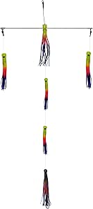 Lobo Lures 36" Skipjack Hybrid UV Big Game Tuna Spreader Bar & Premium Storage Bag Splash Bar | Made In The USA (Blue Mackerel 5 Birds