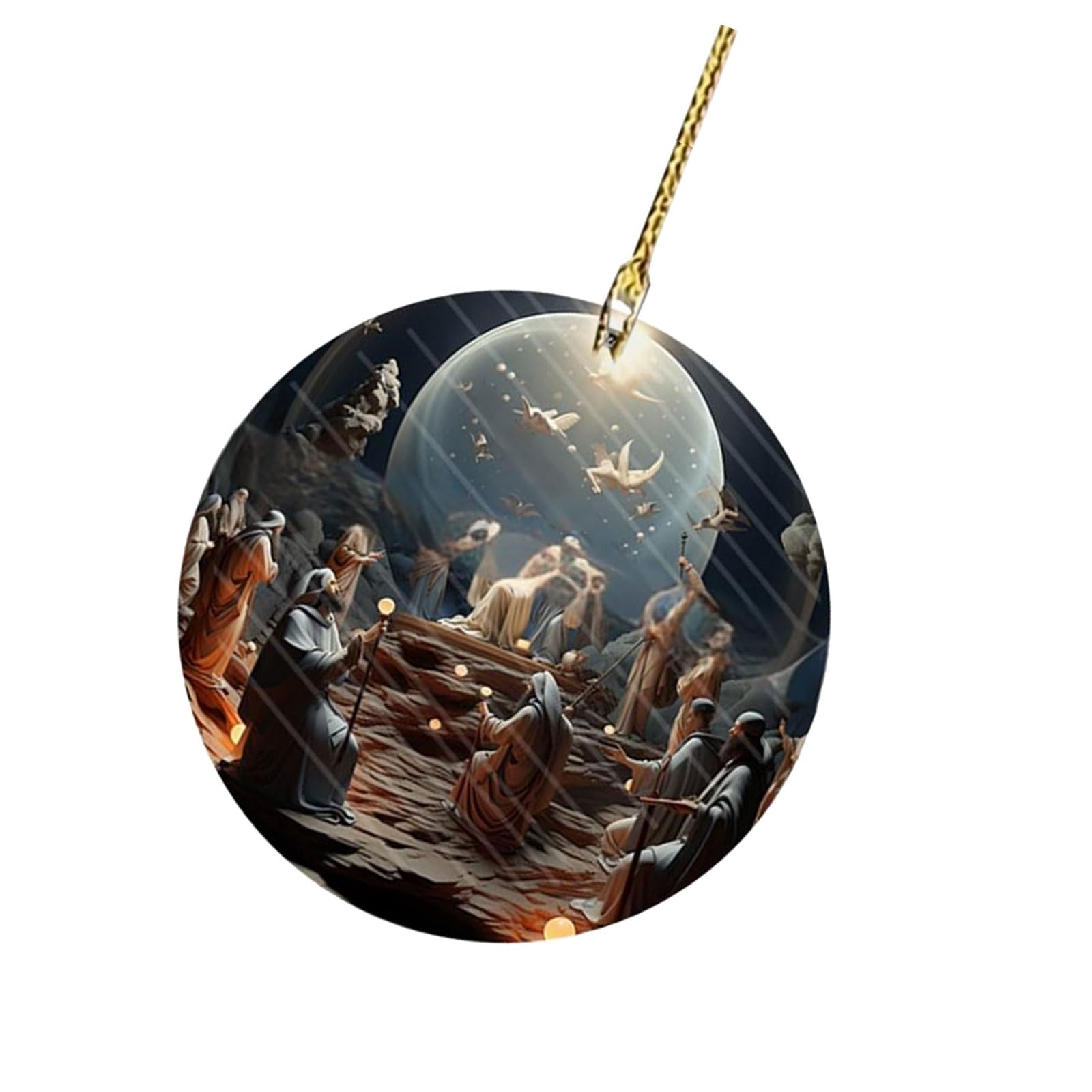 Jazuaiao Thin Christmas Tree Suspended Deck Polyacrylate Car Addition for Vacation Home Gathering Celebration Creative Car Suspended Decoration