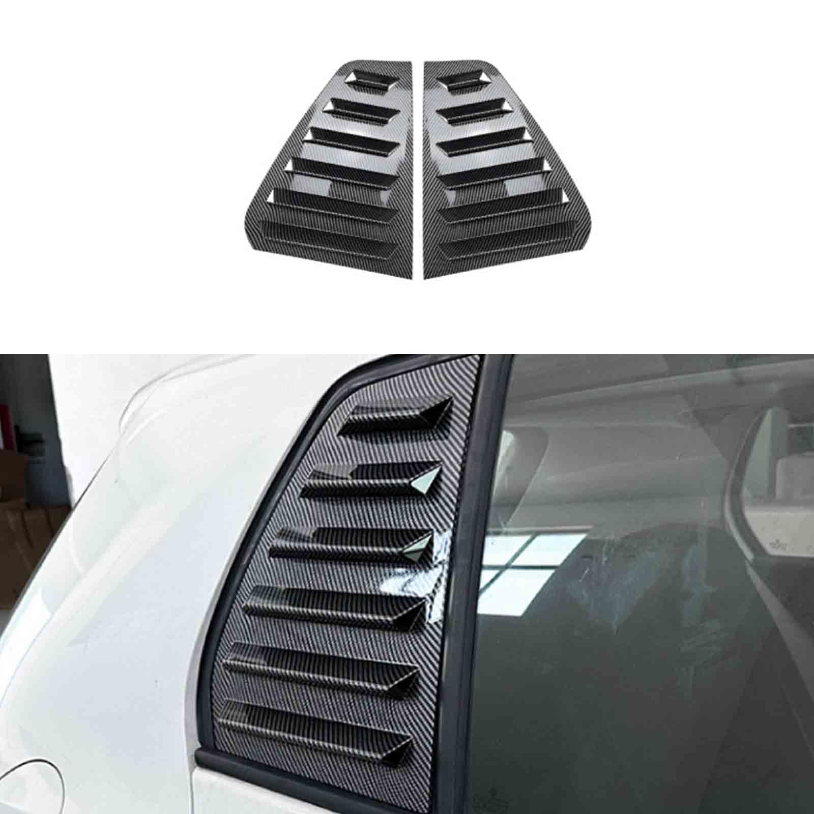 YPFYBHD Rear Window Louver Shutter, Compatible with VW Golf 6 Golf6 MK6 2008-2012, 2Pcs Triangle Blinds, Side Vent Panel Decoration Cover, Carbon Fiber Look