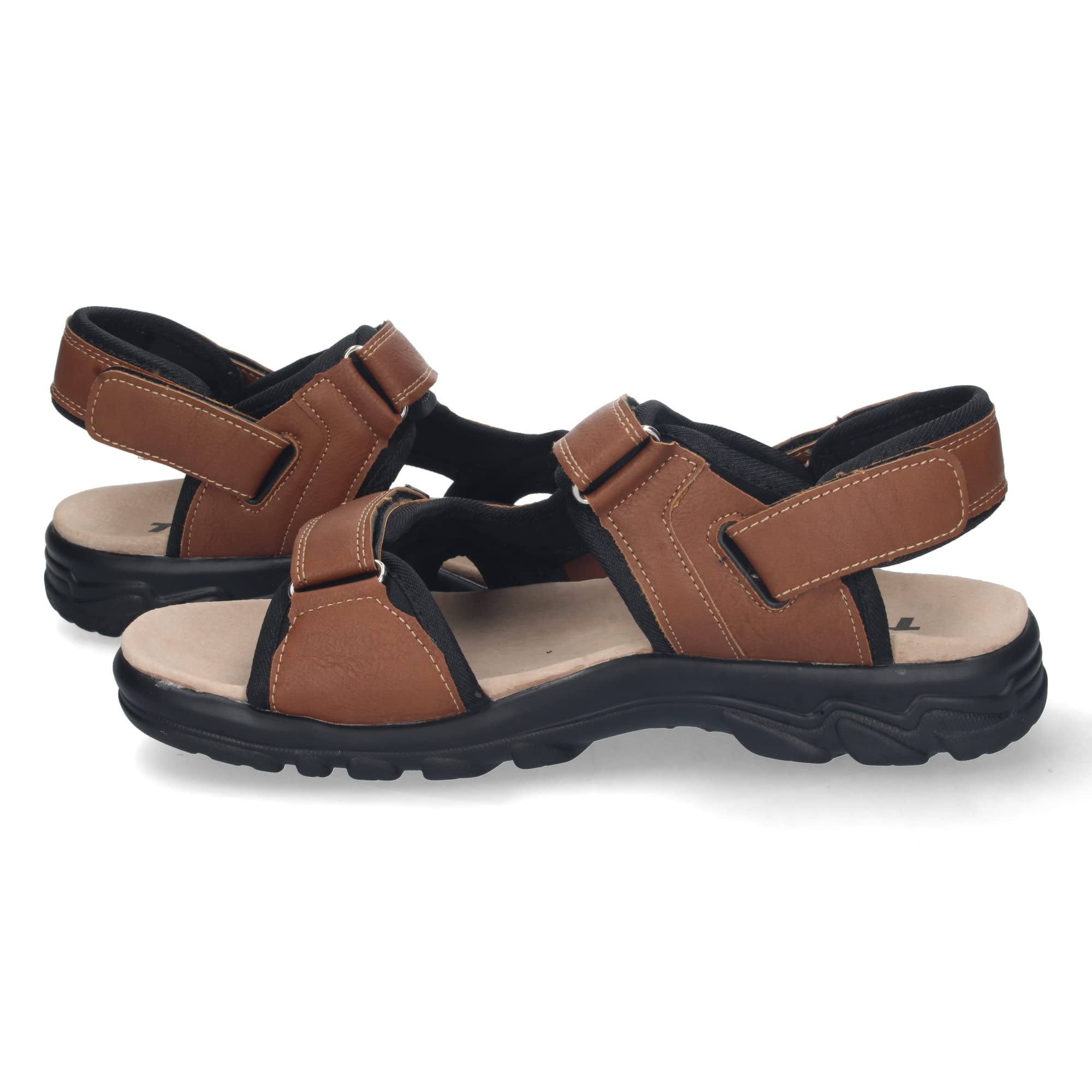 shoes&blues.es Sandalia Plana de Hombre, Comoda, Abierta, con Planta de Piel, y Cierres de Cierre autoadherente, Primavera Verano 2023