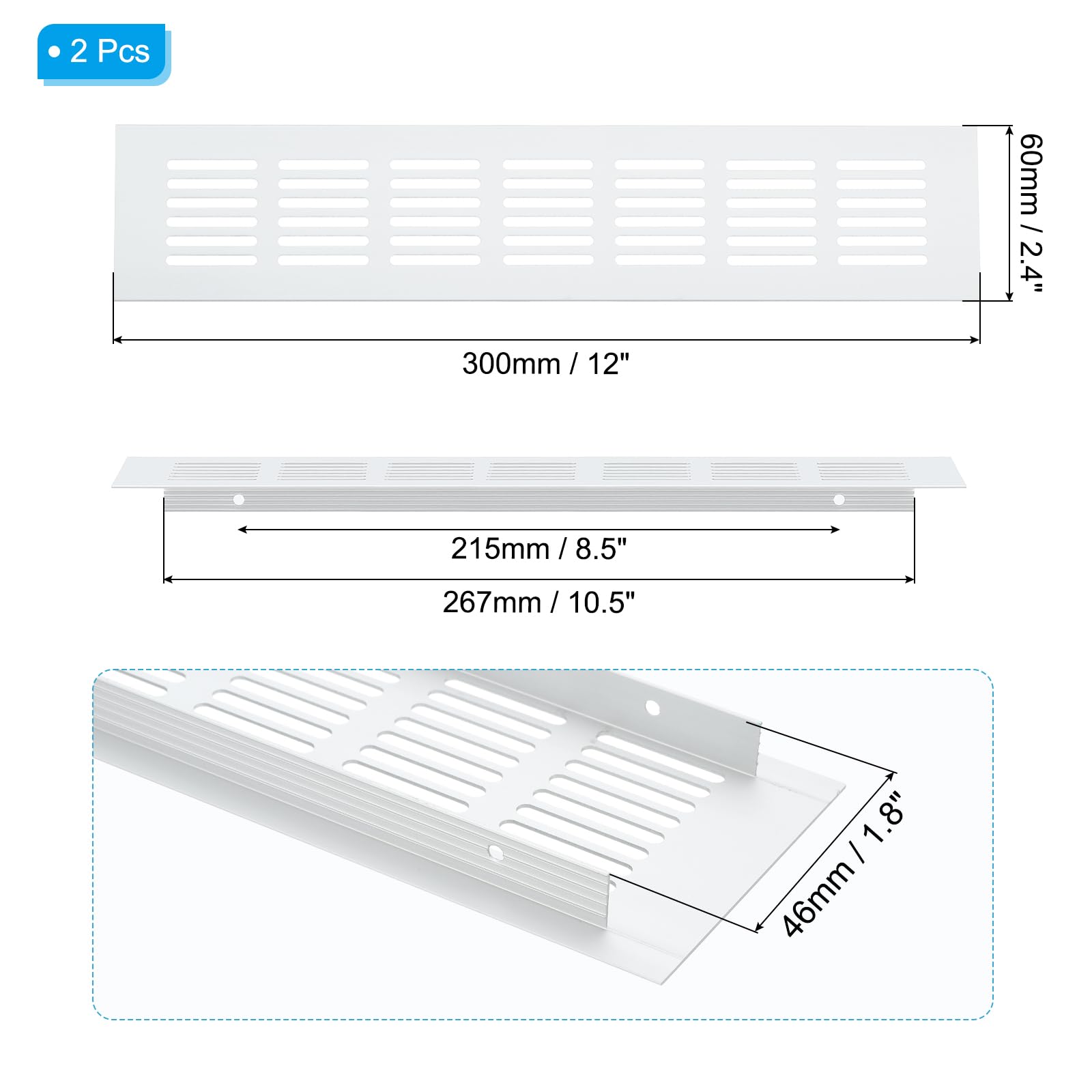 PATIKIL 12 x 2.4 Inch Door Air Vent Cover - Image 2