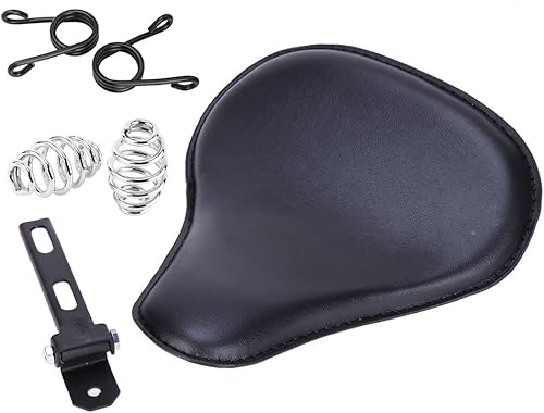 Cojín de asiento de piel. Asiento con soporte de resortes para el chofer para Harley Davidson Sportster Softail Fatboy, Negro suave