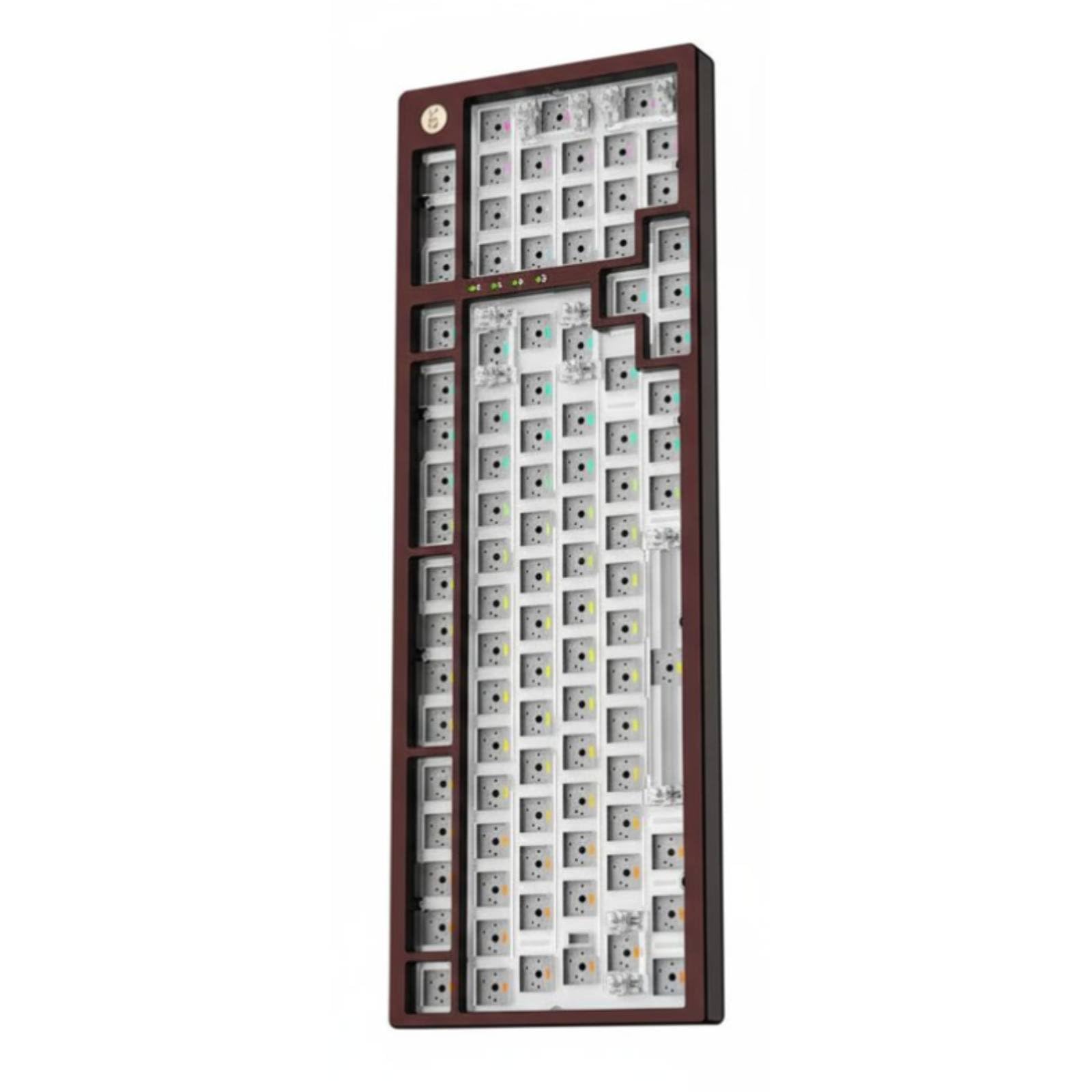 predolo Tastiera Meccanica 75% con Rotella di Controllo Retroilluminazione RGB Kit Tastiera Base 75% Hot-Swappable Periferica Computer per Programmatori, Burgundy 98 Hub