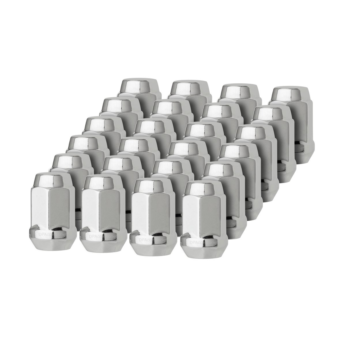 DPAccessories Chrome 14x1.5 Closed End Bulge Acorn Lug Nuts for Aftermarket Wheels 19mm x 24 LCB3B8HC-CH04024