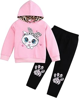 Axumity Toddler Baby Girl Clothing Long Sleeve Tie Dye Hoodie Sweatshirt Jogging Bottoms Hooded Outfit Set