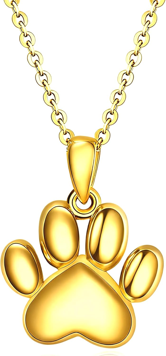 Paw Urn Necklace Cremation Jewelry for Ashes for Dog/Cat Paw Print Pet Urn Pendant Memorial Keepsake Ashes Locket for Women Men
