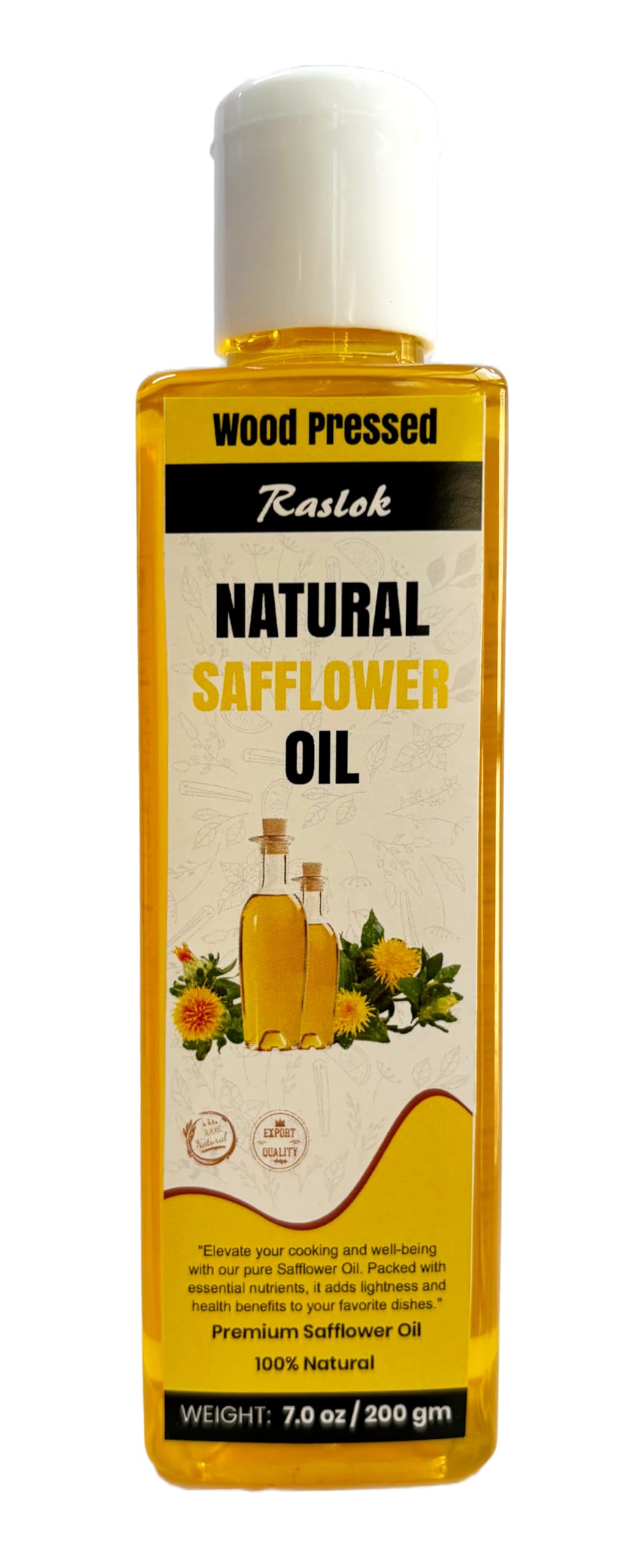 Raslok Pure Natural Safflower Oil | Wood Pressed (3.52, Ounces)