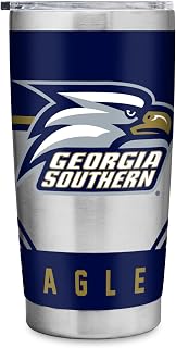 Rico Industries NCAA Georgia Southern Eagles 20oz Stainless Steel Tumbler with Lid - Great For Coffee, Tea, Water or Cocktails