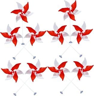 10pcs Windmill Decor for Garden Fun Pinwheels for Outdoor Decoration Bright and Easy Install Lawn Ornaments for Festive and Everyday Use Material Height