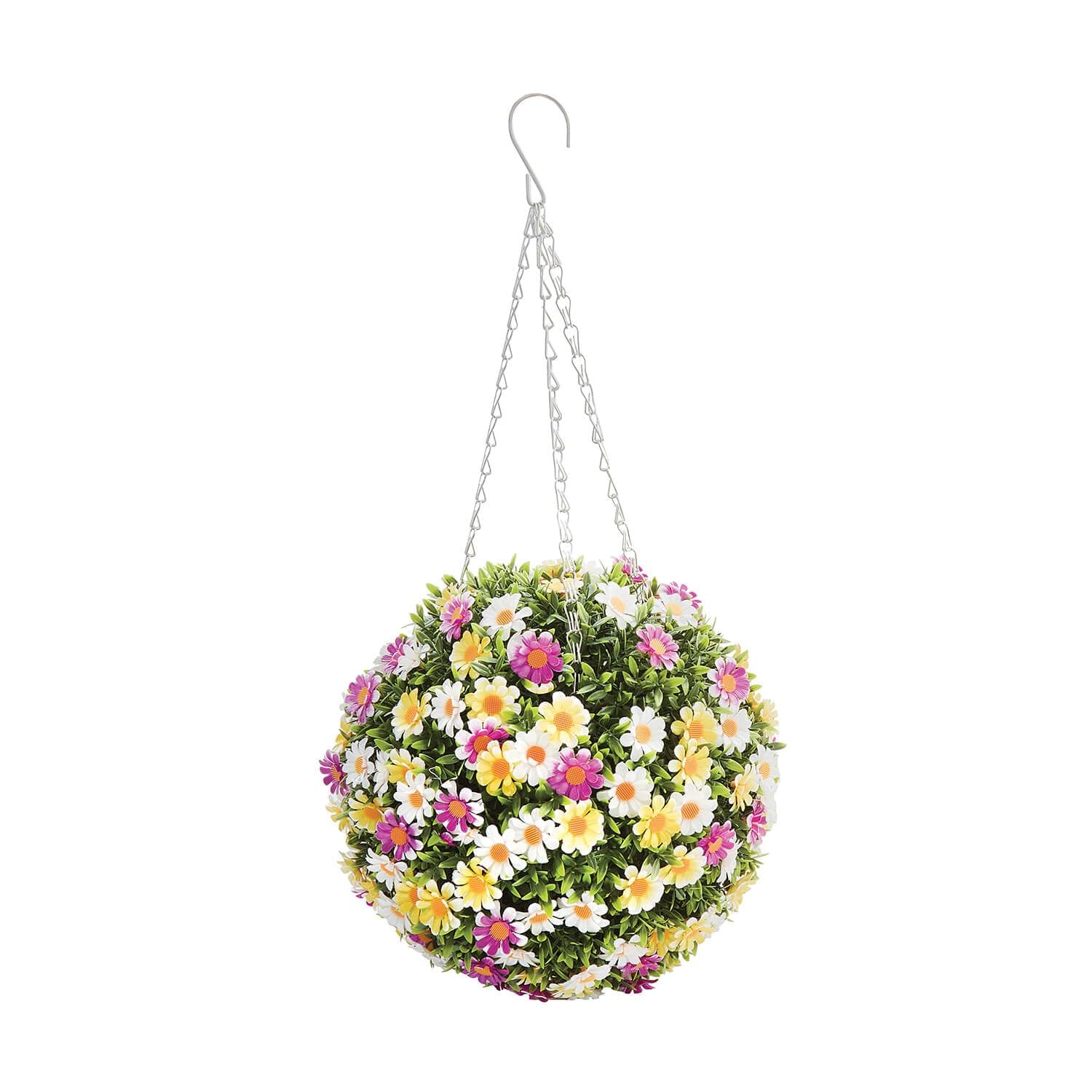 Coopers of Stortford - Artificial Daisy Hanging Flower Ball for Doorway Balcony or Patio - Fade Resistant Decorative Floral Ball, 30cm
