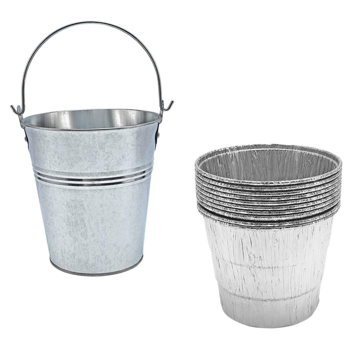 Lot Seau en Graisse Récupérateur, de 10 Doublures Fer pour Barbecue