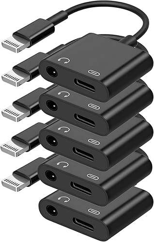 Miniatura 16 de [Certificado MFi de Apple] Adaptador de carga y audio 2 en 1 para iPhone, dongle divisor de Lightning a conector de auriculares de 3.5mm, compatible
