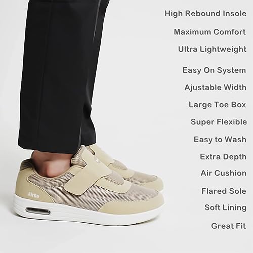 Miniatura 7 de KWUKOTY Zapatos diabéticos para mujer  Zapatillas ajustables  Sin cordones  Fascitis plantaredemapies hinchadosjuanetes  Talla ancha 6.5-10