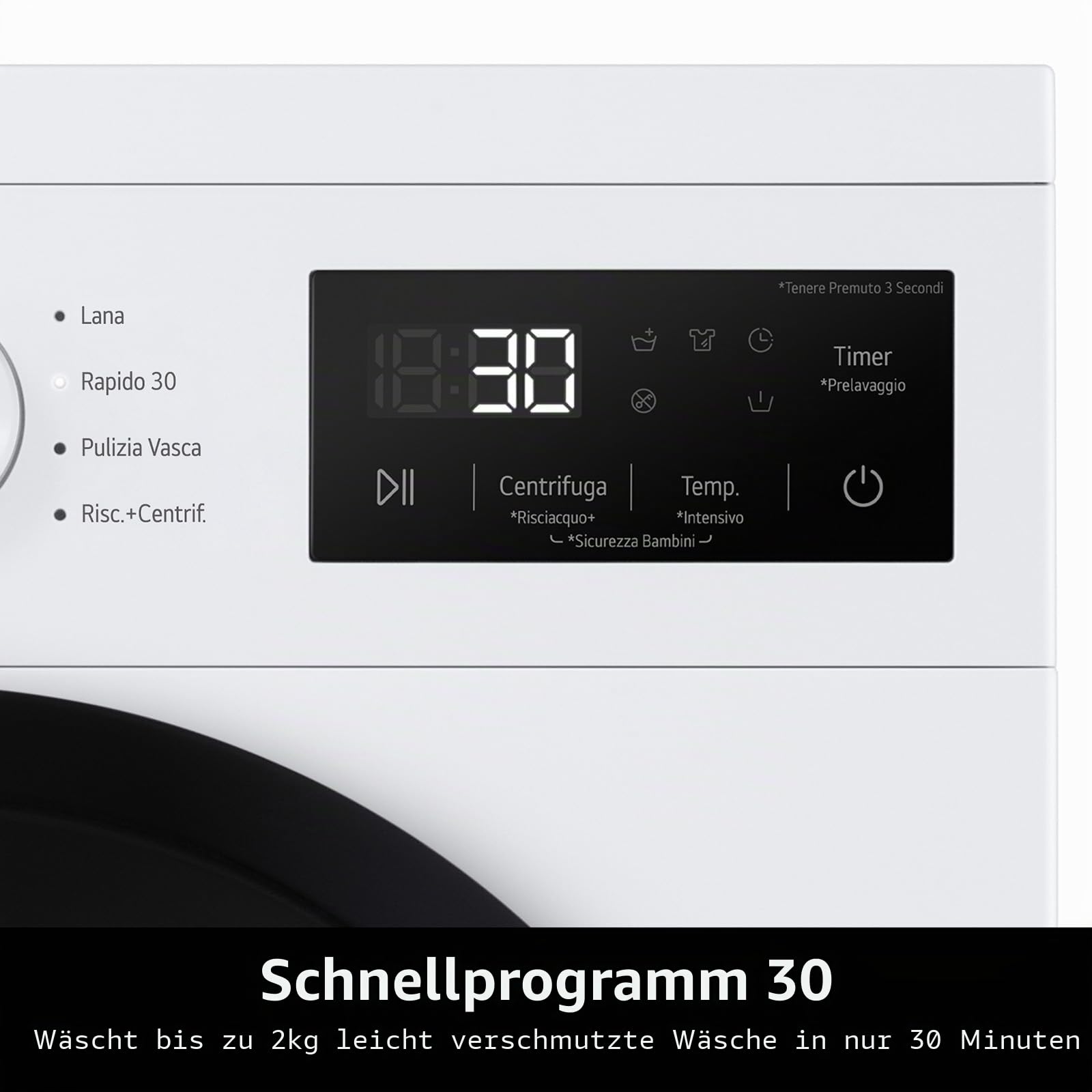 LG F4NA10S7NWK Waschmaschine Slim 7 kg Frontlader Serie A1, Klasse A, 1400 Umdrehungen, Hygieneprogramm mit Dampf, Schnellwäsche, Wollprogramm, freistehend, schlichtes Design, Weiß